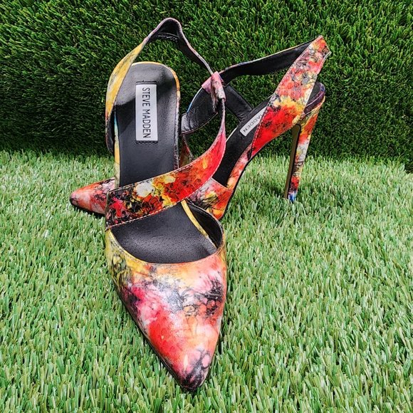 STEVE MADDEN | Fun & Colorful Sling-back Pointy Heels in Excellent Condition - Picture 1 of 5